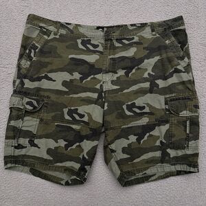 Vintage Y2K Ecko Unltd Camo Cargo Shorts Men's 49 Green Military‎ Grunge (Tag46)